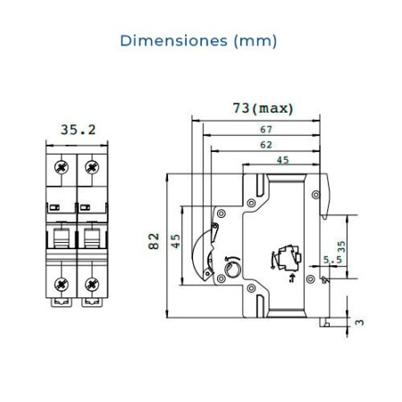 Automatico Magnetotermico WERDEN 2P 50A-imagen_B