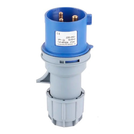 Enchufe Cetac clavija 2 Polos + Tierra 16A azul IP44-imagen_A