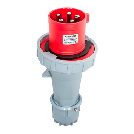 Enchufe Cetac clavija 3 Polos + Neutro + Tierra, 63A roja IP67-imagen_A