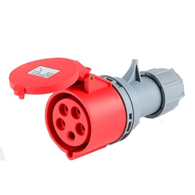 Base Cetac aerea 3 Polos + Neutro + Tierra 32A roja IP44-imagen_A