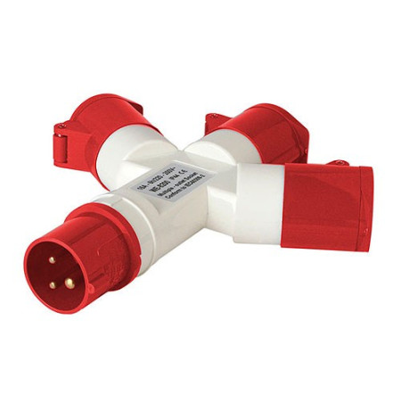 Multiplicador Cetac de Macho 3P+T 16A a 3 Hembras 3P+T 16A-imagen_A