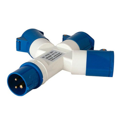 Multiplicador Cetac de Macho 2P+T 16A a 3 Hembras 2P+T 16A-imagen_A