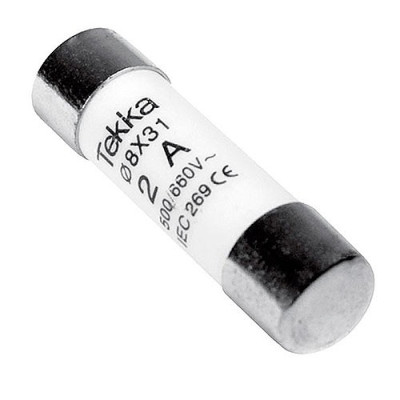 Fusible 8x31 de 2A (400V) clase gG 20kA tipo cilindrico-imagen_A