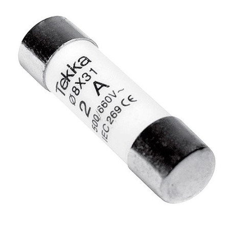 Fusible 8x31 de 2A (400V) clase gG 20kA tipo cilindrico-imagen_A Fusible 8x31 de 2A (400V) clase gG 20kA tipo cilindrico-imagen_A