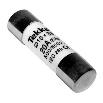Fusible 10x38 de 20A (500V) clase gG 100kA tipo cilindrico-imagen_A