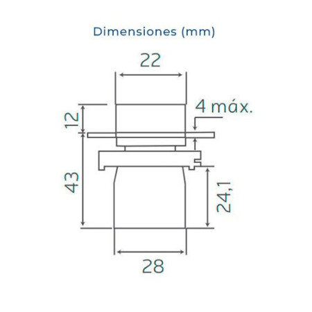 Pulsador con retorno negro 1 contacto abierto (1NA)-imagen_B