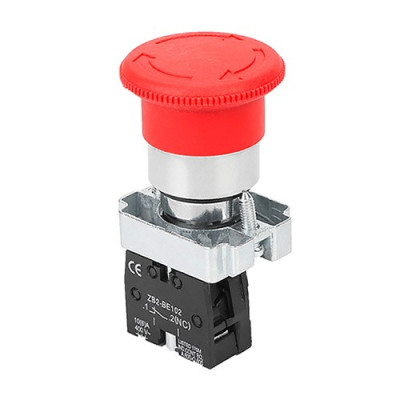 Pulsador de paro de emergencia rojo 1 contacto cerrado (1NC)-imagen_A
