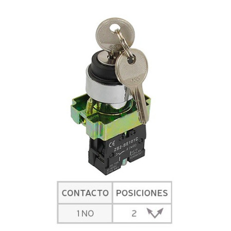Selector con llave 1 contacto abierto (1NA)-imagen_B