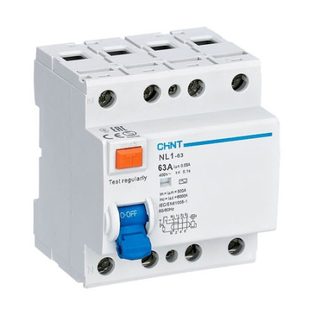 Diferencial CHINT de 4P 63A 30mA NL1-4-63-30AC-imagen_A