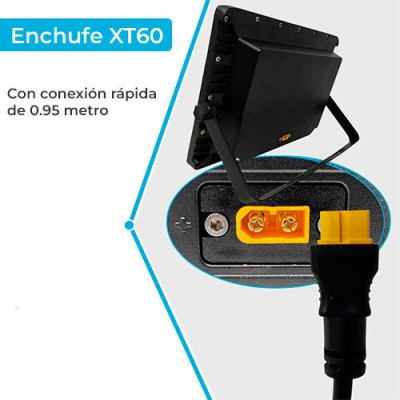 Proyector LED 200W luz fria PRO con mando y Panel solar de carga-imagen_G