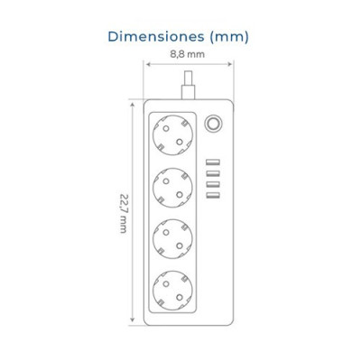 Base multiple WIFI controlable 16A 3.680W + 4 USB-imagen_C
