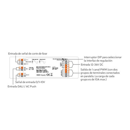 Decodificador multifuncion 4 en 1 estandar DALI - AC push triac 0-10V-imagen_C