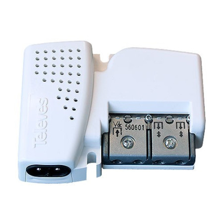 Amplificador interior TV 2 Sal. UHF-VHF-SAT 23dB+Alimentacion 12V Picokom TELEVES 560601-imagen_C