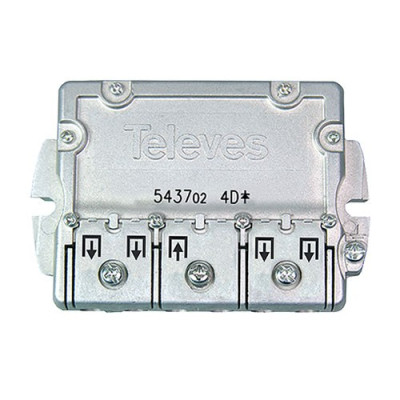 Repartidor "EasyF" 4 salidas 9/7,5dB Interior, TELEVES 543702-imagen_A