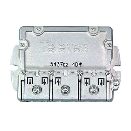 Repartidor "EasyF" 4 salidas 9/7,5dB Interior, TELEVES 543702-imagen_A