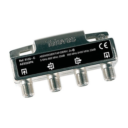 Derivador "F" 2 salidas 23dB Interior (C-Plantas 6 y 7) TELEVES 5133-imagen_A