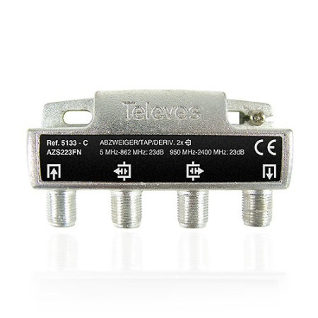Derivador "F" 2 salidas 23dB Interior (C-Plantas 6 y 7) TELEVES 5133-imagen_B