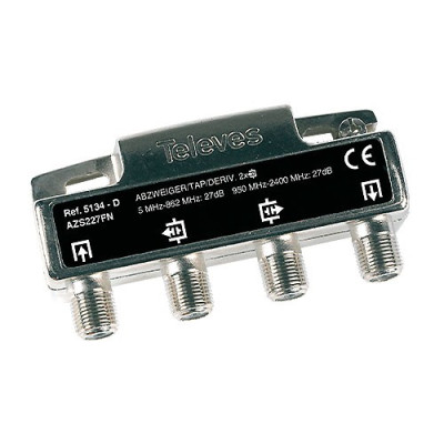 Derivador "F" 2 salidas 27dB Interior (D-Plantas 8..10) TELEVES 5134-imagen_A