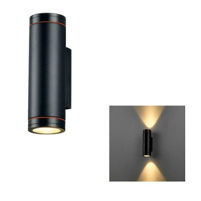 Aplique de pared LED de superficie en Negro 10W l.calida 3000K con 2 salidas-imagen_A