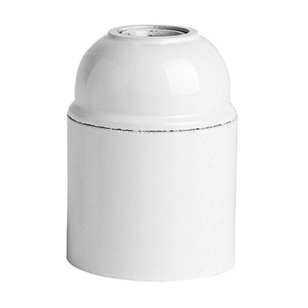 Portalamparas E-27 de baquelita liso blanco-imagen_A