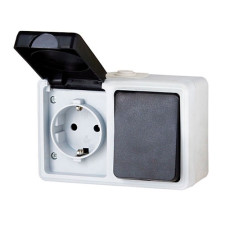 Enchufe con TTL 16A + Conmutador de 10A de superficie exterior estanco IP54-imagen_A