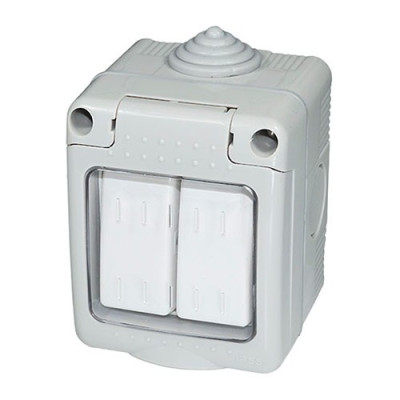 Doble conmutador-interruptor de superficie exterior estanco IP55 de 10A-imagen_A