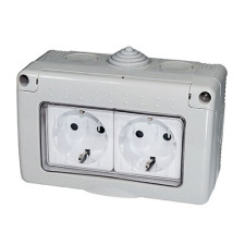 Doble enchufe con TTL 16A de superficie exterior estanco IP55-imagen_A