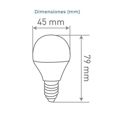 Bombilla LED E14 esferica G45 5W 400 lumenes tono frio 6000K-imagen_B