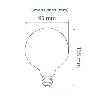 Bombilla LED E27 Globo G95 12W 1020 lumenes tono calido 3000K-imagen_B