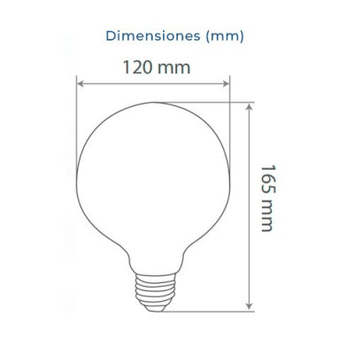 Bombilla LED E27 Globo G120 18W 1520 lumenes tono calido 3000K-imagen_B