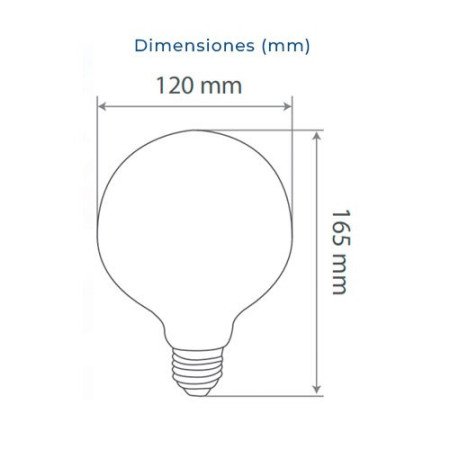 Bombilla LED E27 Globo G120 18W 1520 lumenes tono calido 3000K-imagen_B