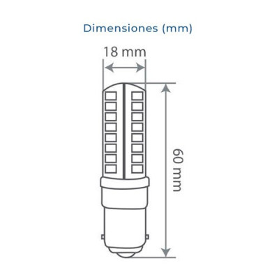 Bombilla Tubular Bayoneta LED ba15d 4W 560 lumenes tono luz dia 4000K-imagen_B