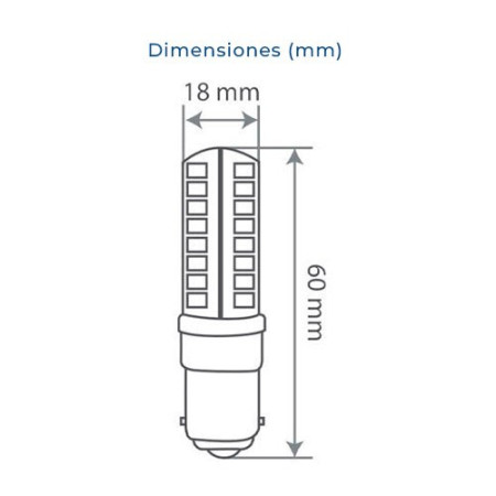Bombilla Tubular Bayoneta LED ba15d 4W 560 lumenes tono luz dia 4000K-imagen_B