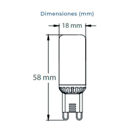 Bombilla LED G9 220V Bipin 5W 520 lumenes tono luz fria 6000K-imagen_B