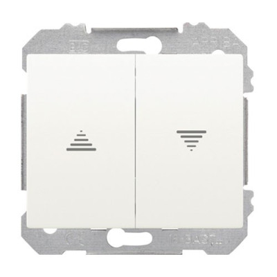 Doble pulsador de persianas enclavamiento electrico blanco IP44 BJC 185065 IRIS ESTANCA-imagen_A