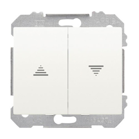 Doble pulsador de persianas enclavamiento electrico blanco IP44 BJC 185065 IRIS ESTANCA-imagen_A