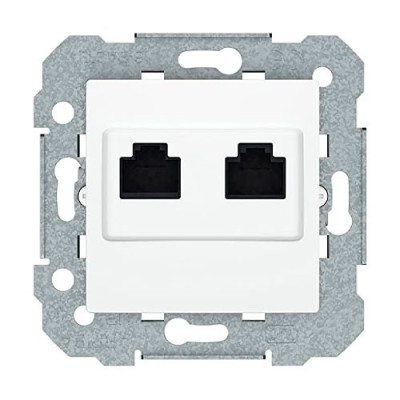 Doble toma de datos RJ45 Cat 6 Blanco polar BJC 23586-2 VIVA-imagen_A