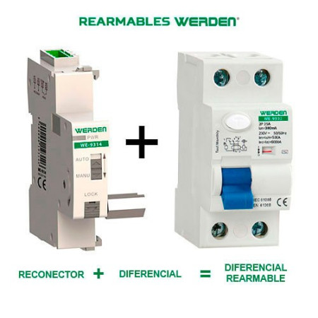 Diferencial rearmable WERDEN 2x25x300 mA con 3 rearmesimagen_B