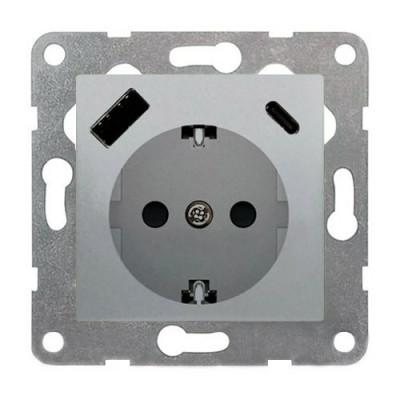 Enchufe doble cargador USB Blanco polar | BJC 23526-USB VIVA