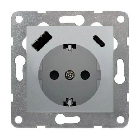Enchufe doble cargador USB Blanco polar | BJC 23526-USB VIVA Enchufe doble cargador USB Blanco polar | BJC 23526-USB VIVA