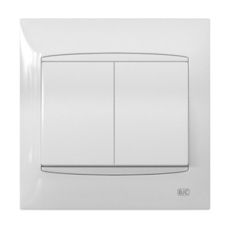Pack BJC Coral doble conmutador en marco de 1 completo Blanco-imagen_1