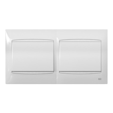 Pack BJC Coral doble interruptor en marco de 2 completo Blanco-imagen_1