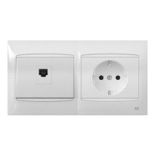 Pack BJC Coral toma de datos RJ45 + enchufe schuko completo Blanco-imagen_1