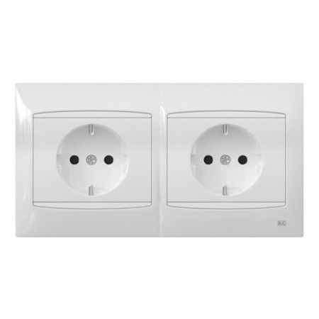 Pack BJC Coral doble enchufe schuko completo Blanco-imagen_1