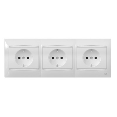 Pack BJC Coral triple enchufe schuko completo Blanco-imagen_1