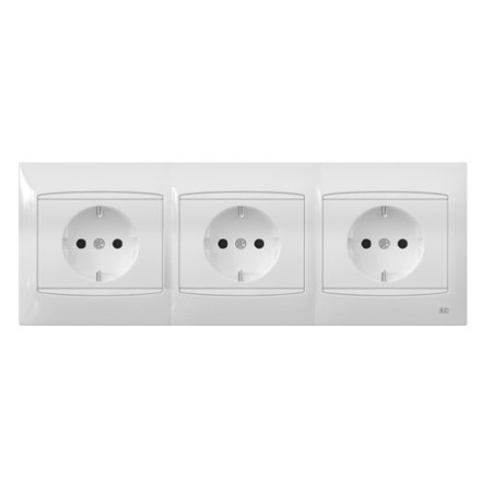 Pack BJC Coral triple enchufe schuko completo Blanco-imagen_1