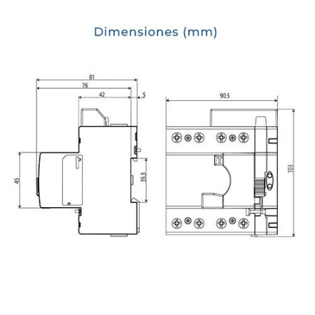 Diferencial rearmable CIRCUTOR de 4P 40A 30mA P26F21-imagen_D