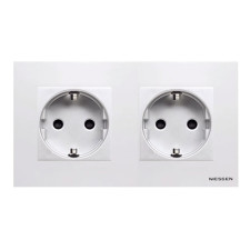 Pack Niessen Zenit doble enchufe schuko completo Blanco-imagen_1