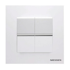 Pack Niessen Zenit doble conmutador en marco de 1 completo Blanco-imagen_1
