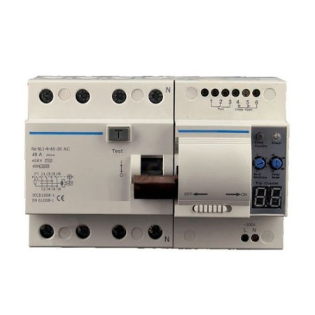 Diferencial Rearmable CHINT de 4P 40A 30mA RE-NL1-4-40-30A-imagen_A